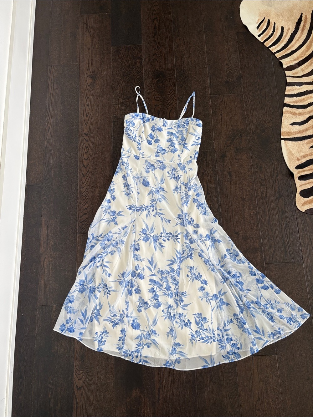 Blue Floral Slip Maxi Dress